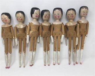 Seven Antique Wooden Peg Dolls   https://ctbids.com/#!/description/share/372259