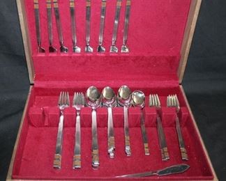 MCM Stanley Roberts Crosspoint Stainless Japan Flatware Service for 8 (42 pcs) - $95 
***Please note:  California sales tax will be charged on all purchases unless you have a valid California resale certificate on file with us.***

