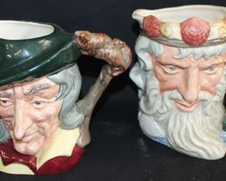 Royal Doulton Toby Character Mugs, L to R:  7" Pied Piper - $35; 8" Neptune - $45 
***Please note:  California sales tax will be charged on all purchases unless you have a valid California resale certificate on file with us.***
