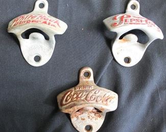 Set of 3 Wall Mounted Bottle Openers (White Rock Ginger Ale, Pepsi-Cola, and Coca-Cola)  - $35
***Please note:  California sales tax will be charged on all purchases unless you have a valid California resale certificate on file with us.***
 