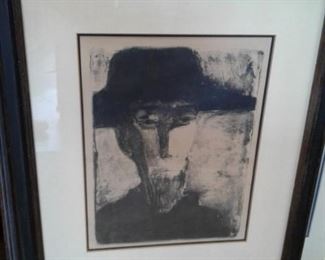 Framed unsigned silkscreen of a man, 19.5" w x 22.5" h - $125
***Please note:  California sales tax will be charged on all purchases unless you have a valid California resale certificate on file with us.***
