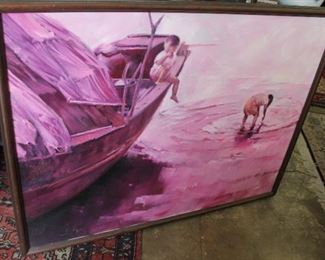 Framed original painting, 50" w x 38" h - $225
***Please note:  California sales tax will be charged on all purchases unless you have a valid California resale certificate on file with us.***
