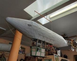 The Haleon Flyer (48), 88” l x 50” h - articulated blimp model by Sacramento artist PJ English as part of the series “PJ’s Flying Machines” - $1500
***Please note:  California sales tax will be charged on all purchases unless you have a valid California resale certificate on file with us.***
