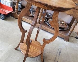Round antique oak plant stand/lamp table (18”w x 30”h) - $150
***Please note:  California sales tax will be charged on all purchases unless you have a valid California resale certificate on file with us.***
