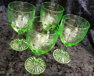 Federal Glass Co. 1930s Depression Glass wine glasses (set of 4)  - $75
***Please note:  California sales tax will be charged on all purchases unless you have a valid California resale certificate on file with us.***
