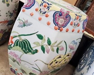 Ceramic Asian Garden Seat, 18 1/2" Tall x 12" Wide - $195.  ***Please note:  California sales tax will be charged on all purchases unless you have a valid California resale certificate on file with us.***