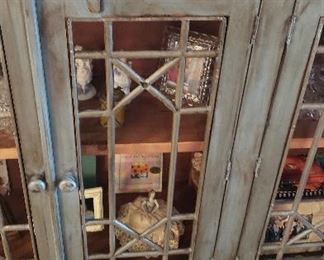 Up close of distressed modern cabinet  $425