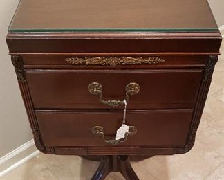 Walnut, claw foot side table $75; circa 1940's