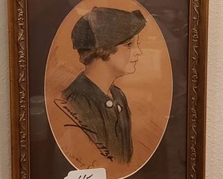 1934 vintage hand painted lady  $45