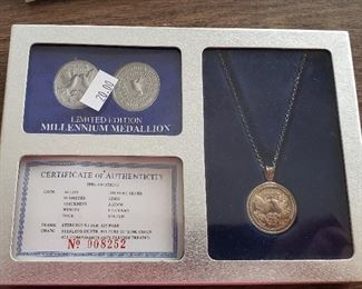 Limited Edition Millennium Medallion w/Certificate of Authenticity $20