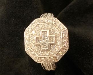 Diamond Cross Ring