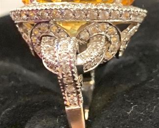 Diamond and Citrine custom ring.