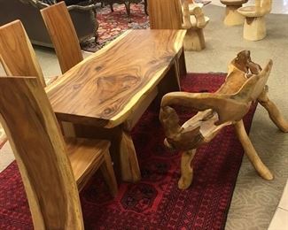 Handcrafted Teakwood Set.  Retail 3900.  Opening bid for complete set is only 1000.  Perfect condition.  Delivery available