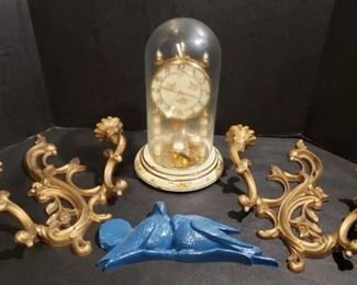 Vintage Dart Ind. Wall Sconce & Welby Dome Clock https://ctbids.com/#!/description/share/371934