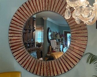 Lot1: 4’8” hanging mirror beveled glass $200