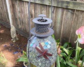 Lot 16. 1’5” glass mosaic lantern $20 NOW $14