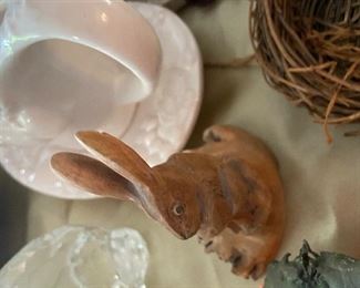 Lot 135 five and hand carved wood rabbit $10 NOW $7