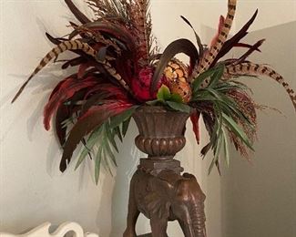 Lot 236 elephant with floral arrangement 26 inches $30 NOW $20