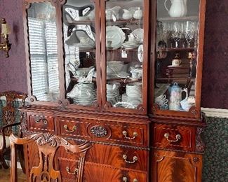 Flame Mahogany China cabinet
Has breakfront secretary
66” wide
82” tall
$995
13 1/2” deep
$1,600