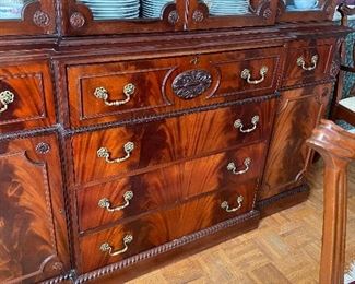 Flame Mahogany China Cabinet
66” wide
82” tall
13 1/2” deep
$995