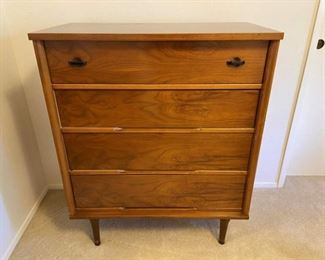 Mid-Century Modern Chest by Ward. Made with materials: Walnut, Veneer, Laminate. Dovetail Drawers.