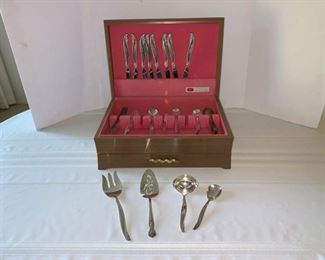 Vintage 1847 Rogers Bros. Lailani International Silver Plate Flatware and Serving Pieces in Chest