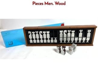 Lot 1 AUSTIN E. COX Modernist Aluminum Chess Pieces Men. Wood