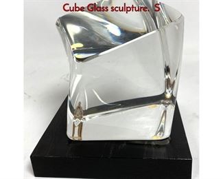 Lot 14 KOSTA BODA GORAN WARFF Twisted Cube Glass sculpture. S