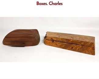 Lot 17 2pcs Studio Artisan Wood Boxes. Jewelry Boxes. Charles