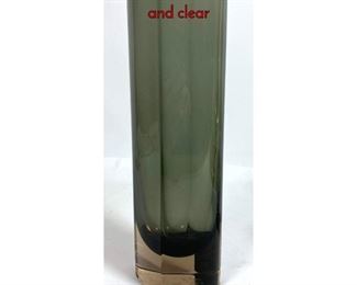 Lot 18 Nuutajarvi Finland Cased Art Glass Vase. Gray and clear