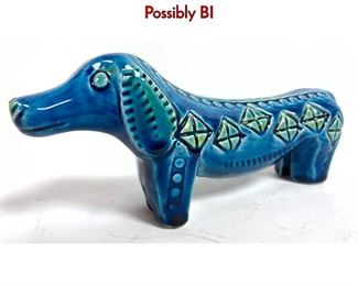 Lot 21 Aldo Londi style Blue Glazed Dog Figurine. Possibly BI