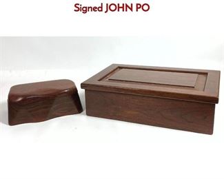 Lot 29 2 Artisan Wood Dresser Jewelry Boxes. 1 Signed JOHN PO