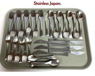 Lot 30 Stanley Roberts Modernist Flatware. Stainless Japan.