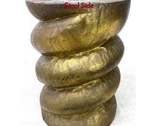 Lot 34 Decorator Sheet Brass Covered Wood Pedestal Stool Side