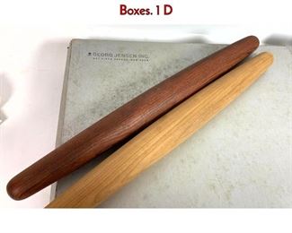 Lot 45 2 Georg Jensen Teak rolling Pins in Original Boxes. 1 D
