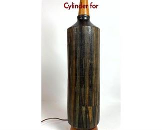 Lot 52 Raymor Style Italian Pottery Table Lamps. Cylinder for