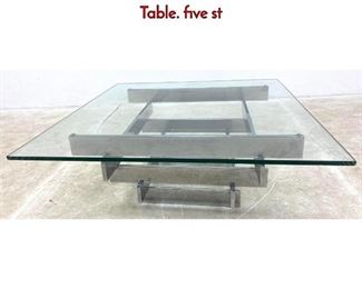 Lot 53 PAUL MAYEN style Stacked Chrome Cocktail Table. five st