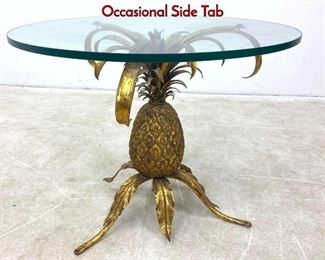 Lot 55 Italian Modern Gilt Metal and Glass Occasional Side Tab