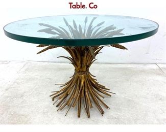 Lot 56 Decorator Gilt Metal Italian Wheat Sheaf Side Table. Co