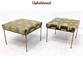 Lot 62 Pr Vintage Paul McCobb Attributed Stools. Upholstered