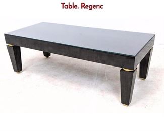 Lot 63 Karl Springer Style Lacquer Gilt Coffee Table. Regenc