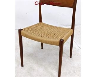 Lot 70 JL Moller Danish Modern Teak Dining Side Chair w Woven
