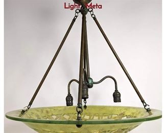 Lot 84 Art Glass Pierced Glass Chandelier Pendant Light. Meta