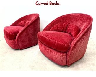 Lot 86 Pair Bernhardt Swivel Lounge Chairs with Curved Backs.