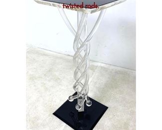 Lot 88 Haziza Style Lucite Pedestal Stand with twisted rods.