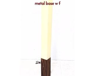 Lot 99 Bill Curry Style Floor Lamp. Faux walnut metal base w f