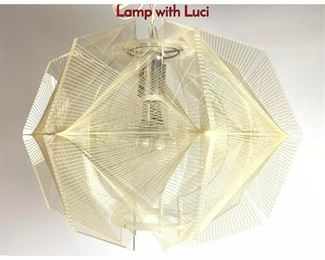 Lot 110 70s Modern Fishing Nylon String Pendant Lamp with Luci