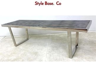 Lot 111 DIA Style Chrome Slat Bench with Nelson Style Base. Co