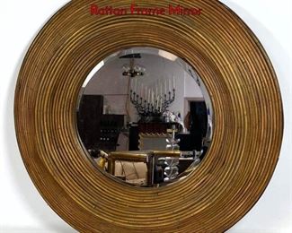 Lot 114 GABRIELLA CRESPI Style Wall Mirror. Rattan Frame Mirror