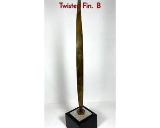 Lot 124 Tall Signed WEINBERG Table Sculpture of Twisted Fin. B